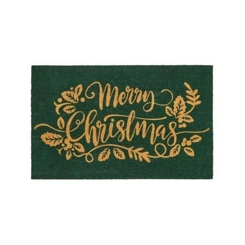 My Texas House Green Merry Christmas Outdoor Coir Mat, 18x30, 2025